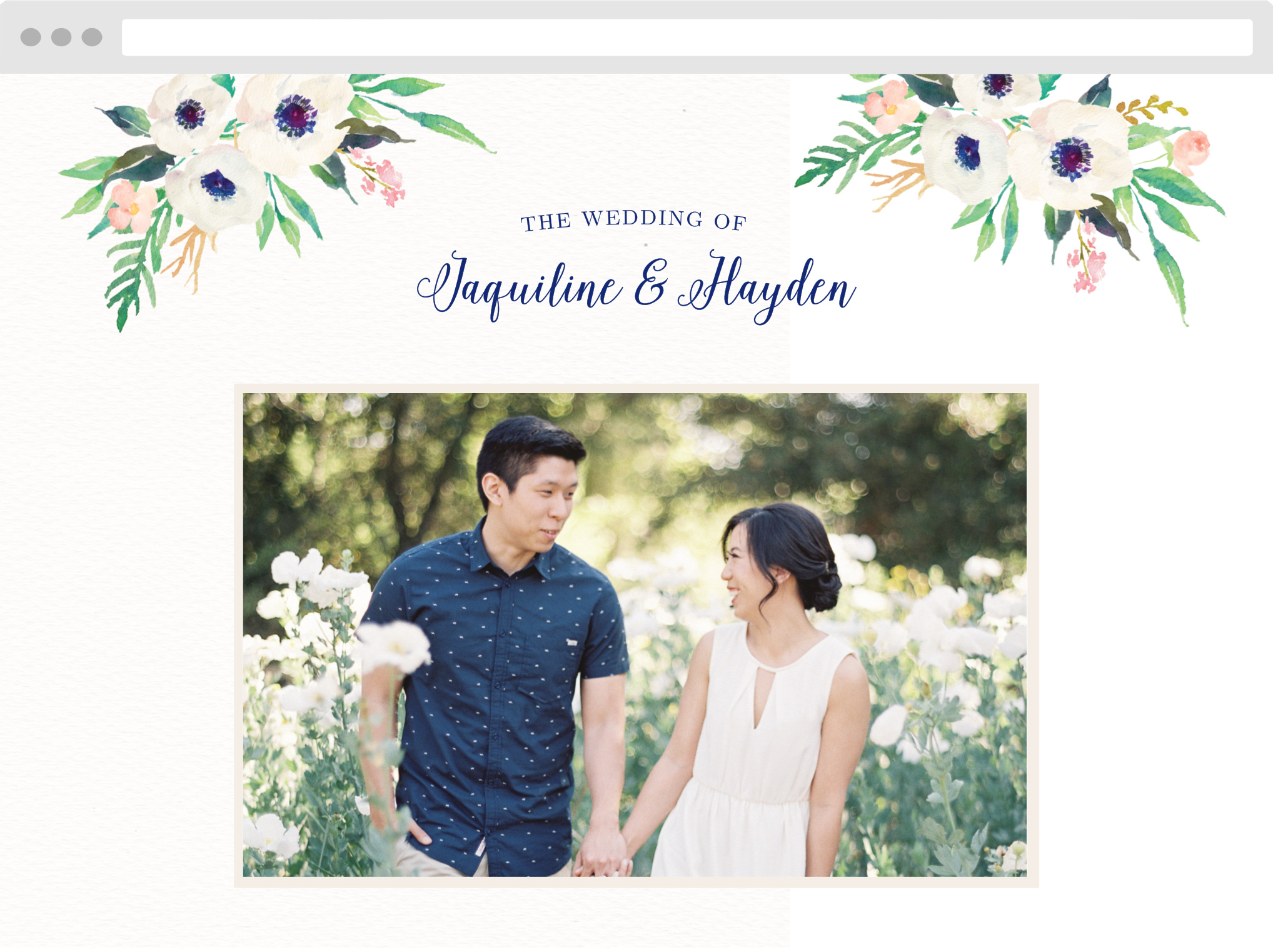 Watercolor Anemone Wedding Website