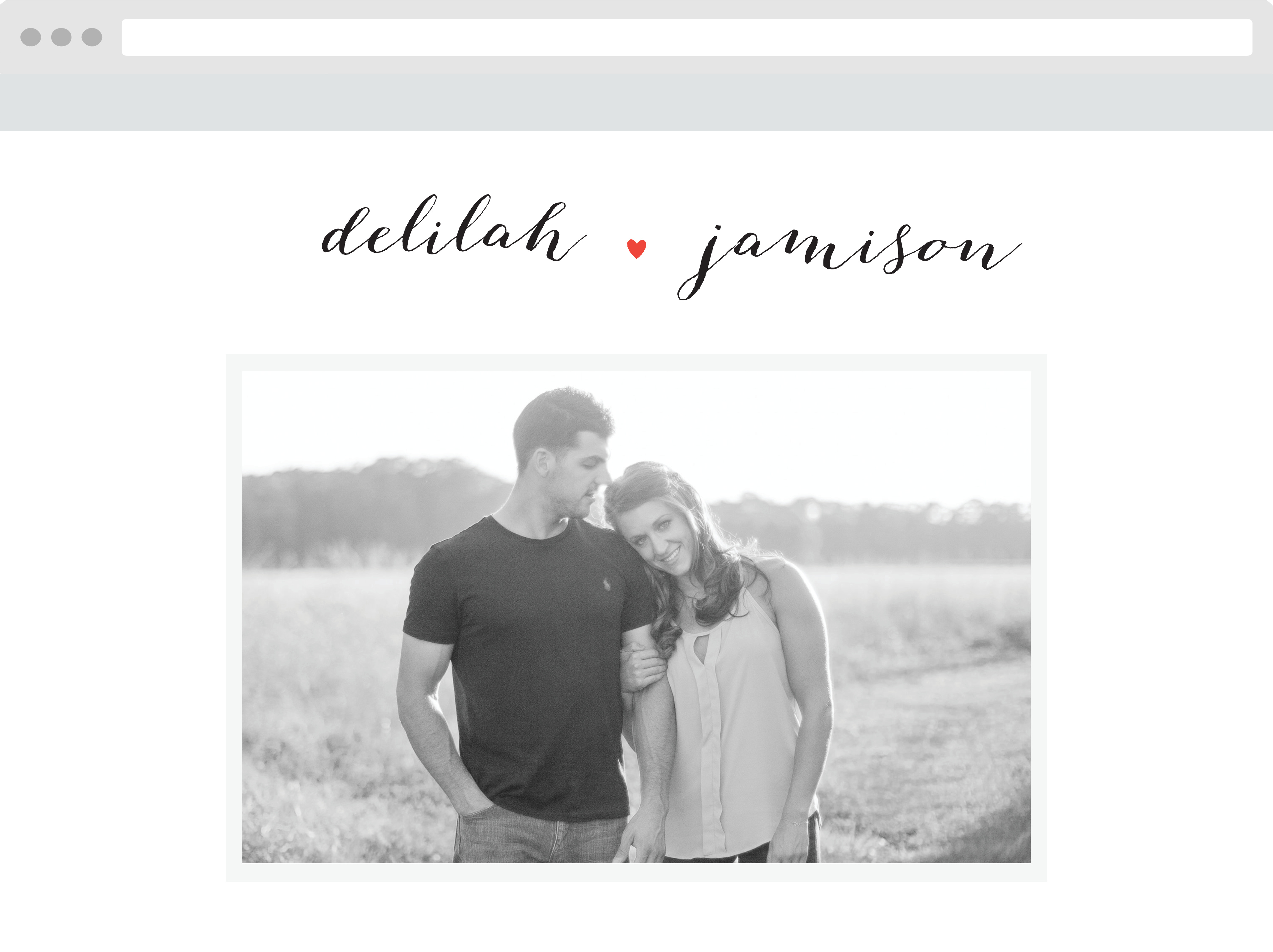 Script Heart Wedding Website