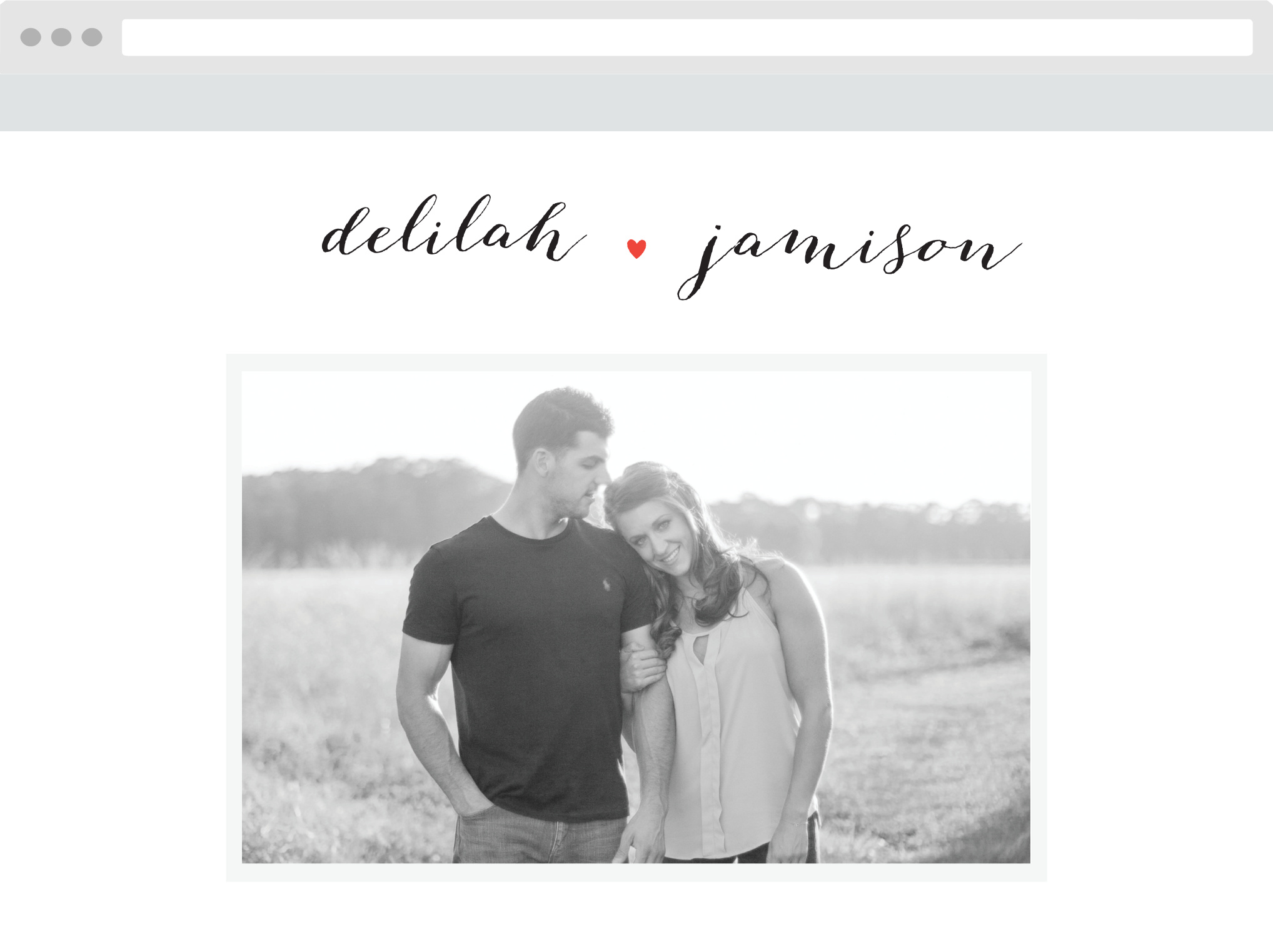 Script Heart Wedding Website