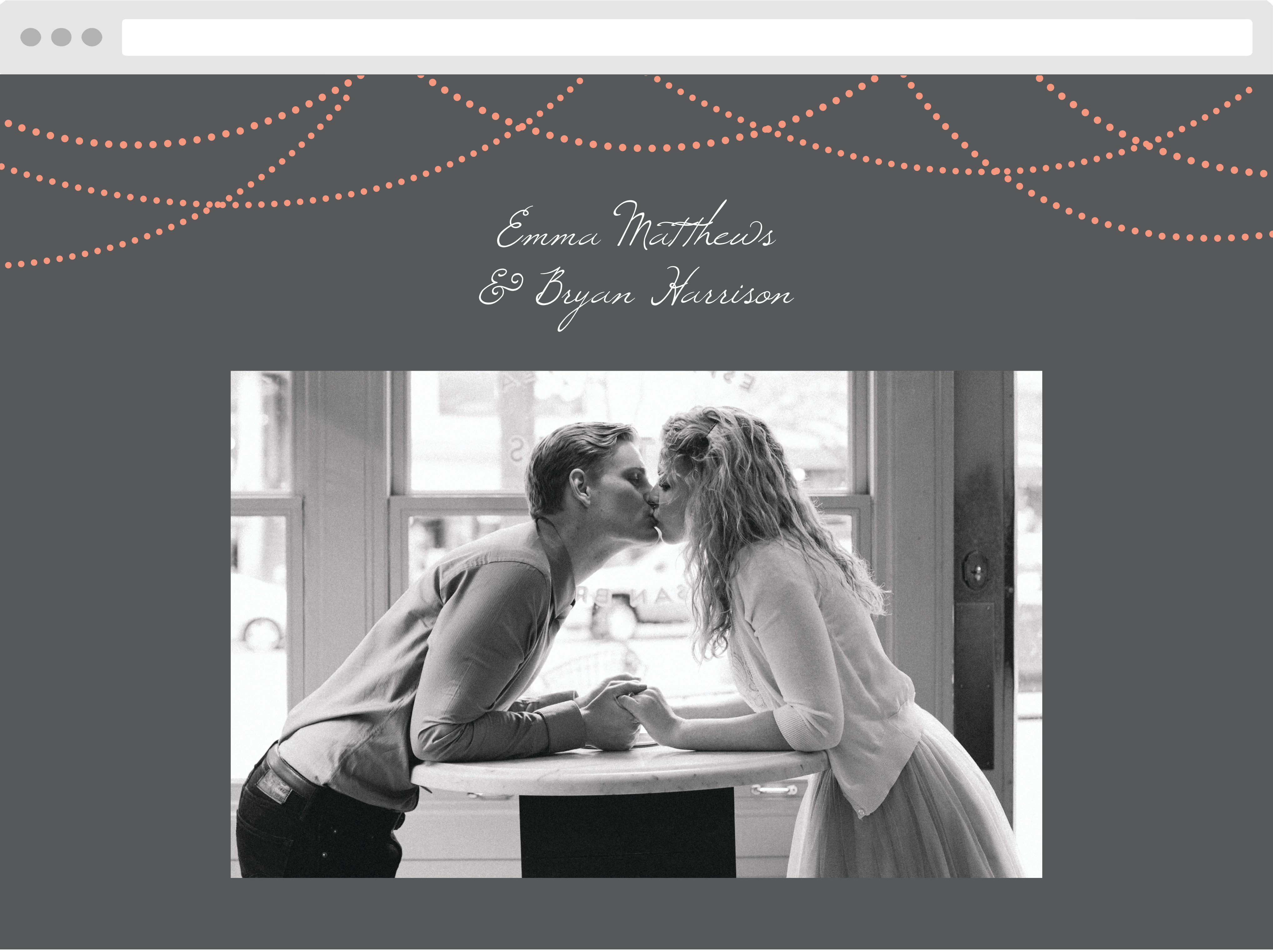 String Lights Wedding Website