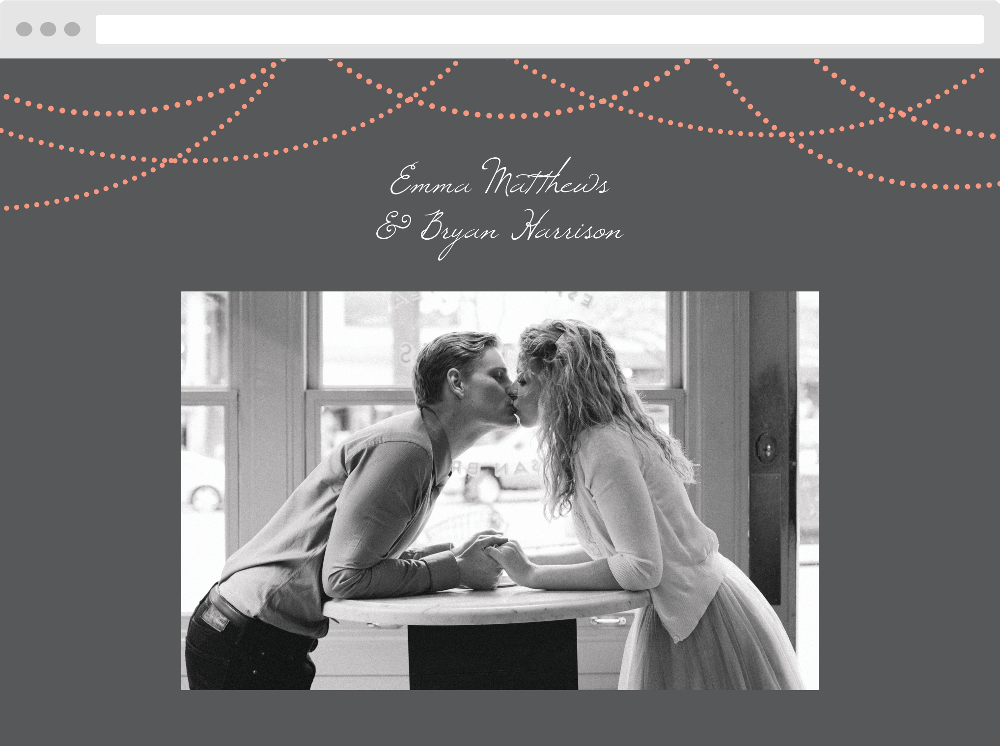 String Lights Wedding Website