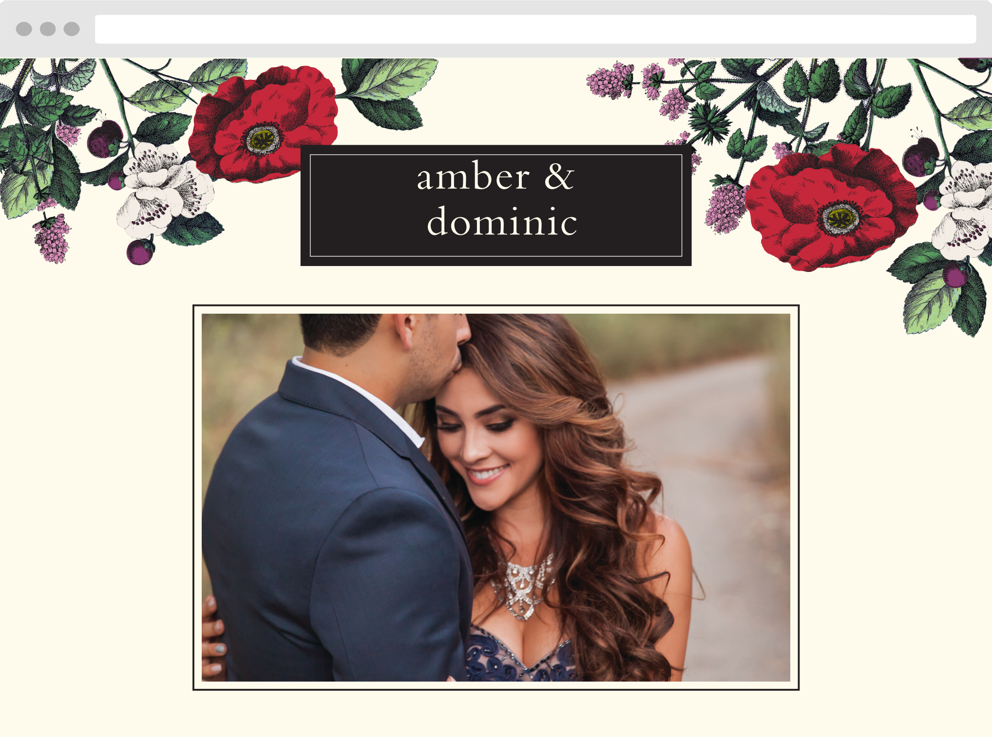 Vintage Botanical Wedding Website