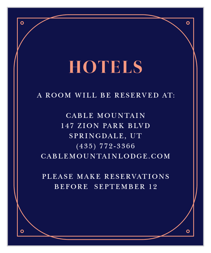 Royal & Rose Accommodation Cards