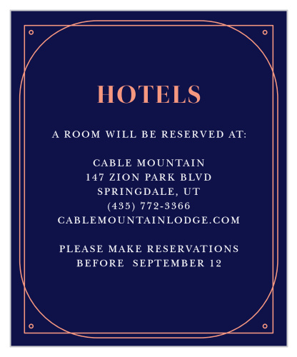 Royal & Rose Accommodation Cards