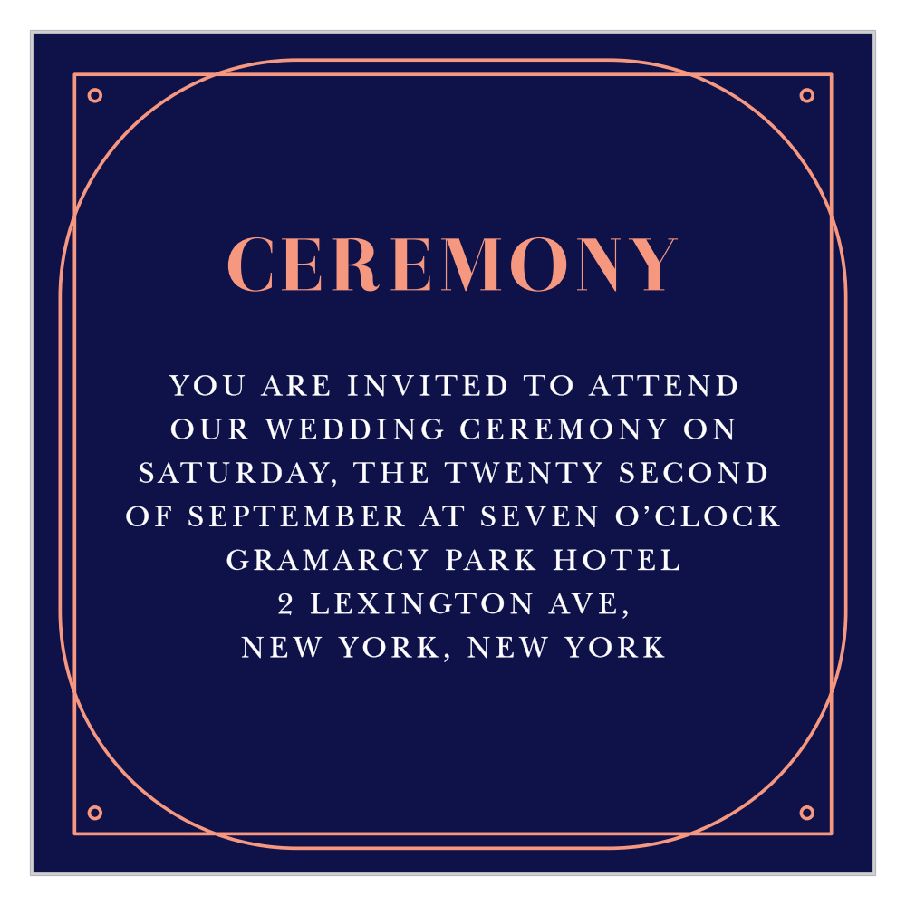 Royal & Rose Ceremony Cards