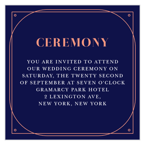 Royal & Rose Ceremony Cards