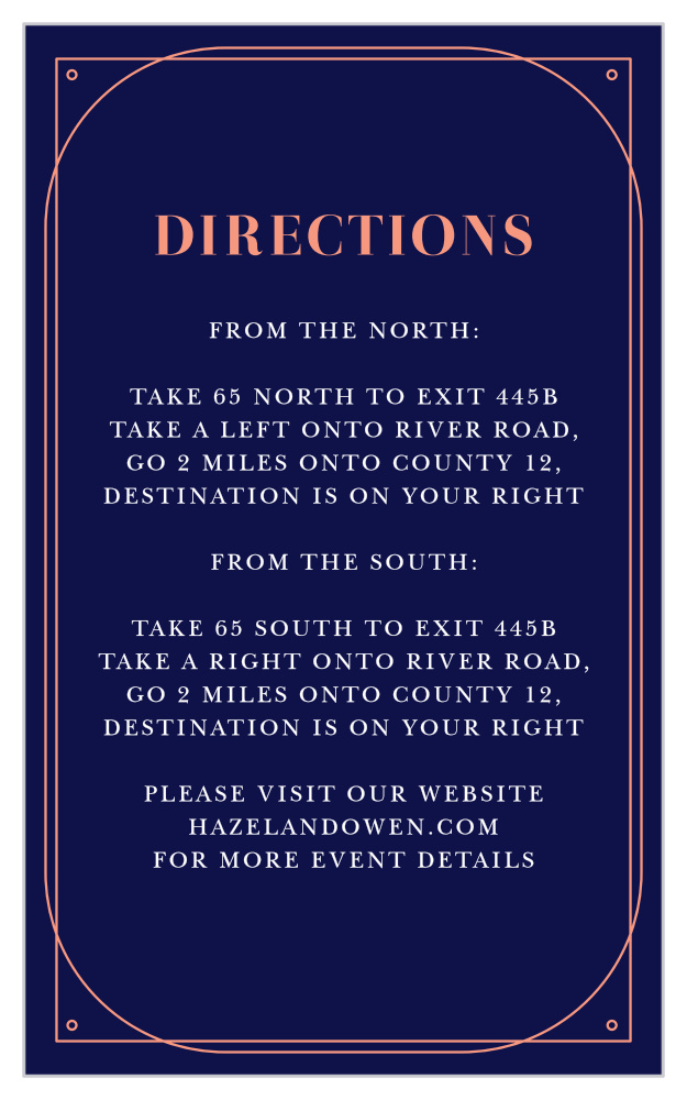 Royal & Rose Direction Cards