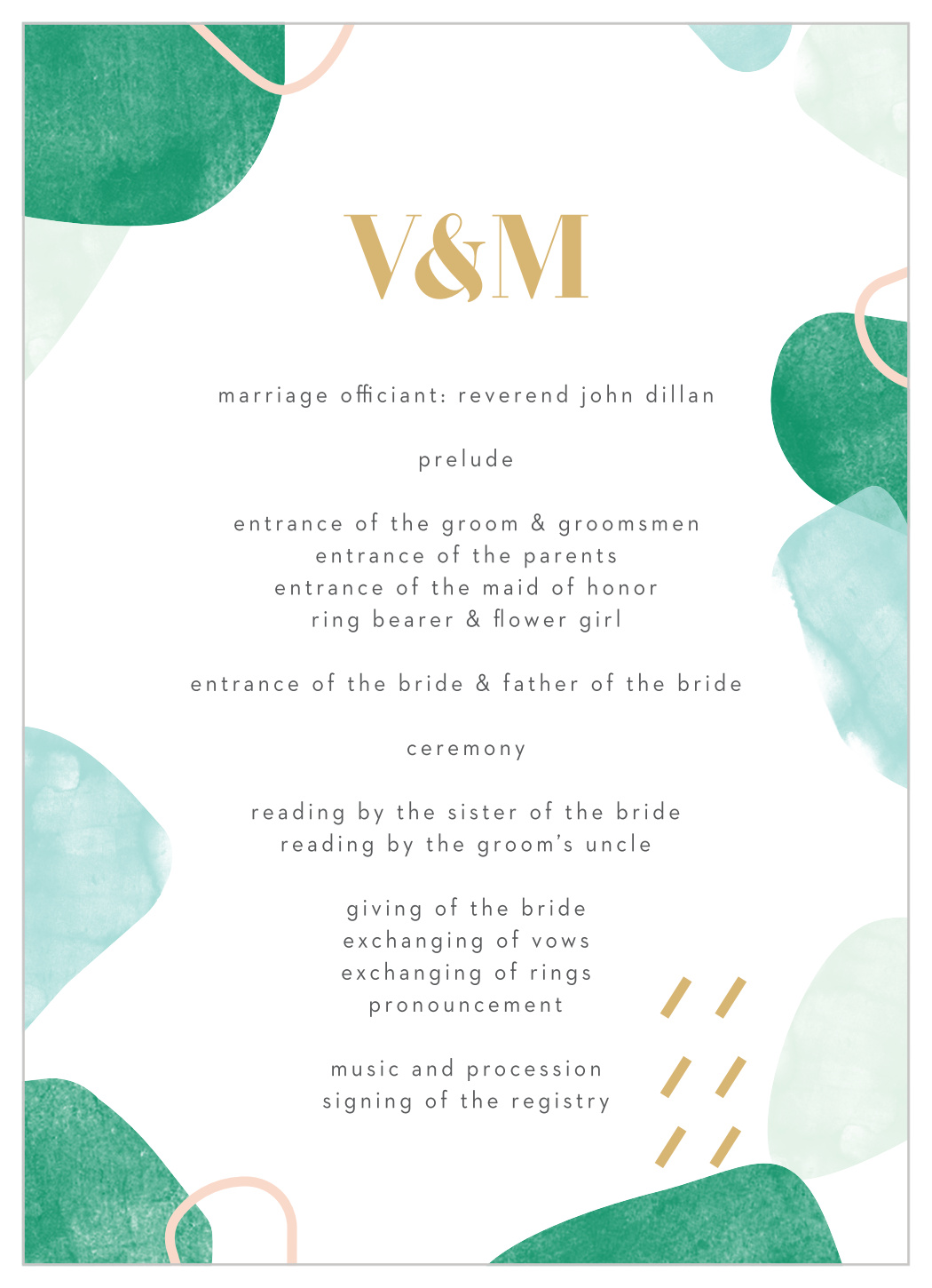 Sea Breeze Collage Wedding Programs