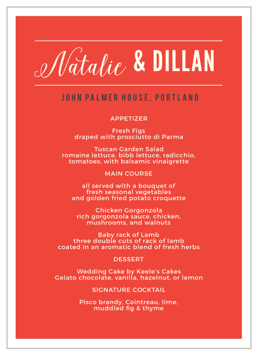 Guide your guests through each moment of your wedding ceremony with our beautiful Beach Geek Wedding Menus.