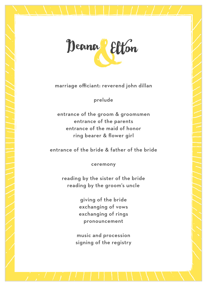 Big Ampersand Wedding Programs
