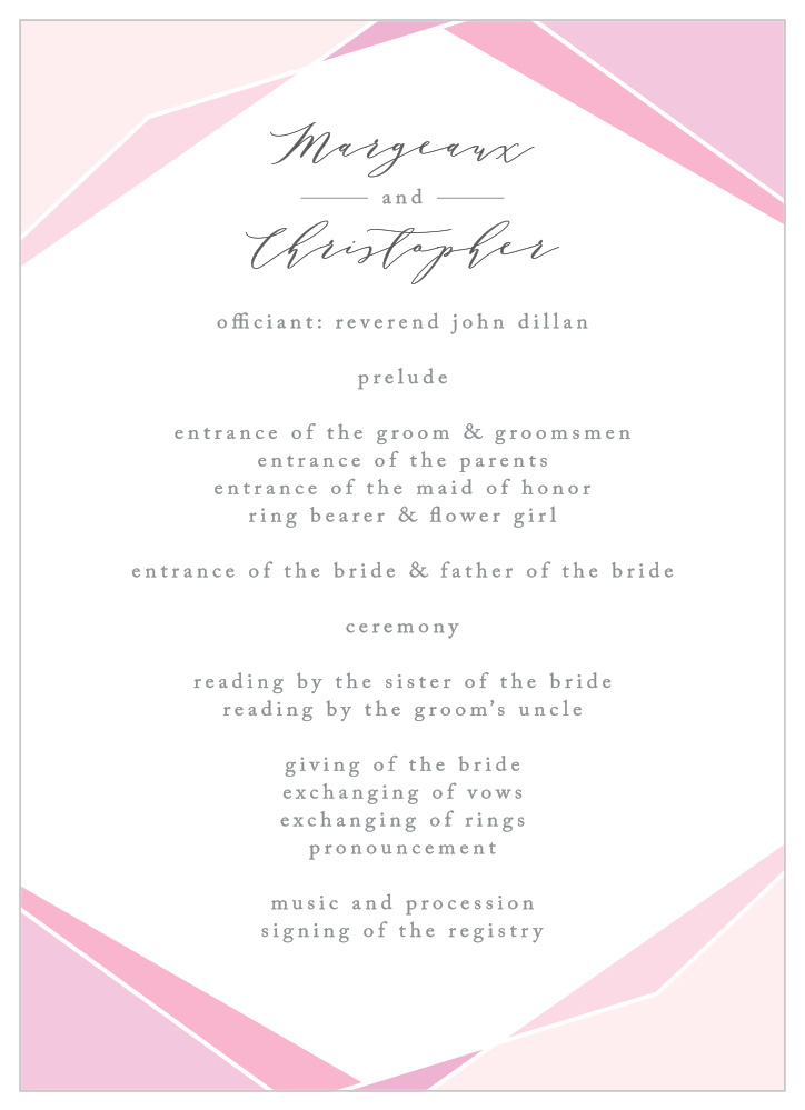 Playful Lines Wedding Programs