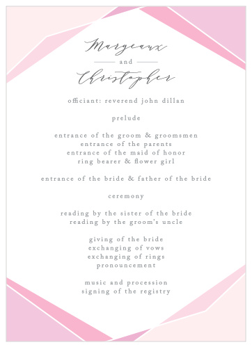 Playful Lines Wedding Programs