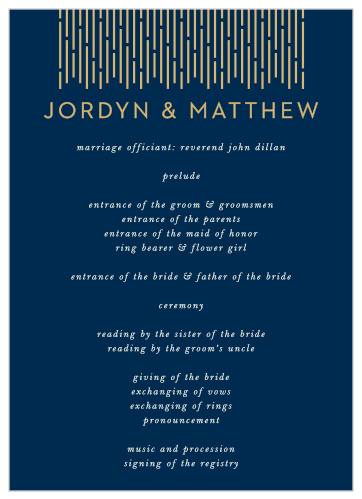 Lovely Lines Wedding Programs