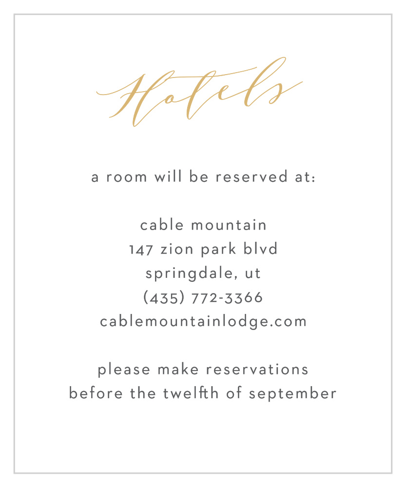 Blushing Love Accommodation Cards