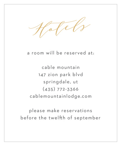 Blushing Love Accommodation Cards