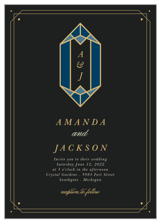 Your wedding will have all the beauty and grace of a gemstone with our Gem Prism Wedding Invitations.