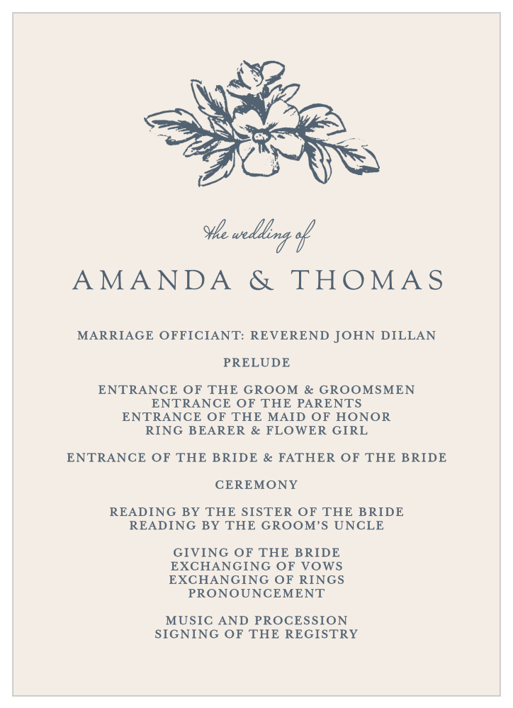 Soft Morning Wedding Programs