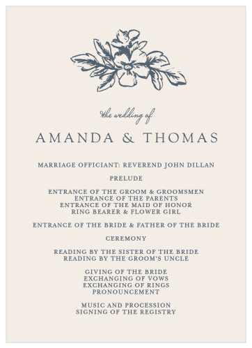 Soft Morning Wedding Programs