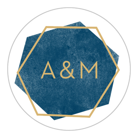 Geometric Watercolor Wedding Stickers