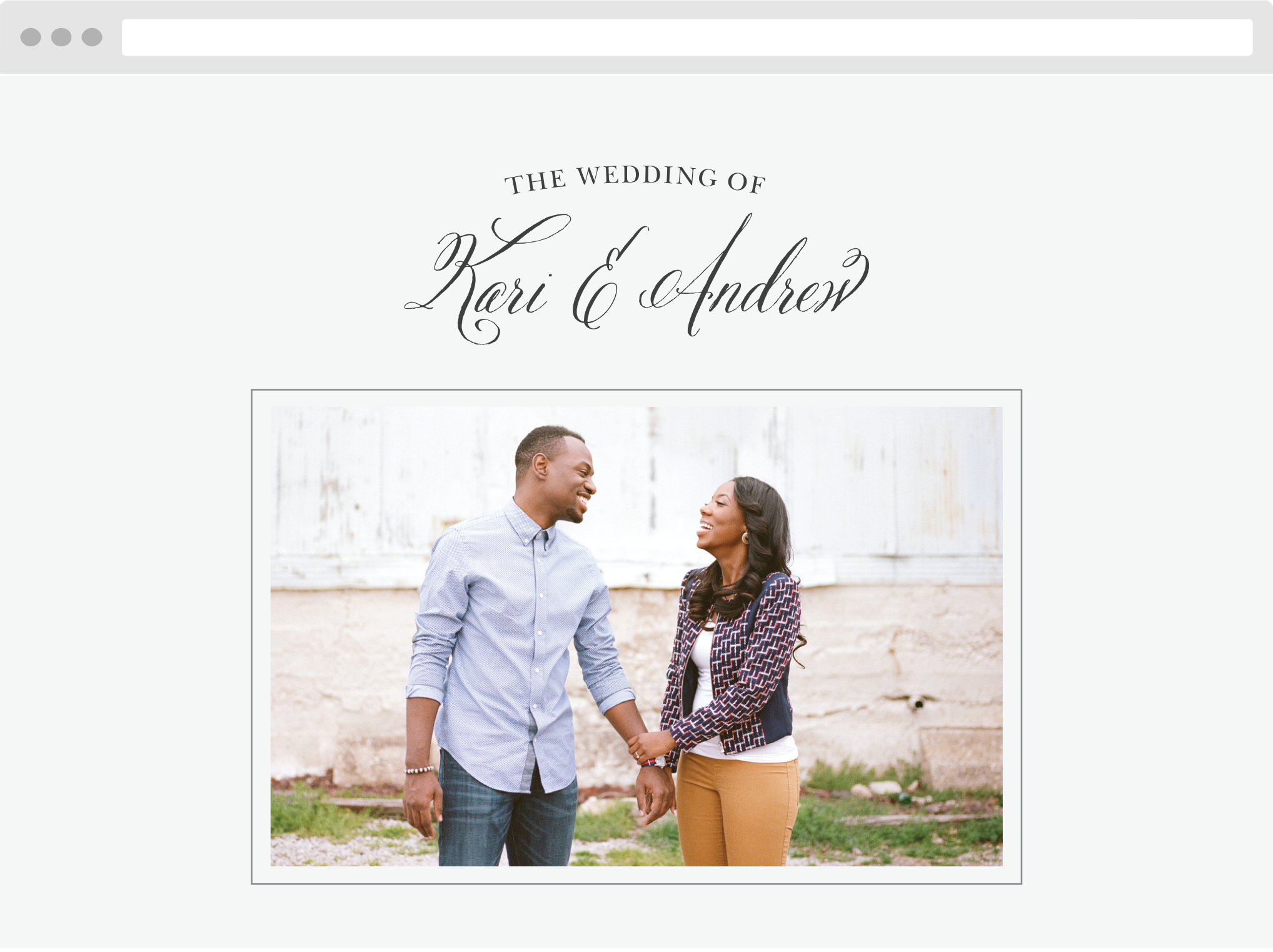 Timeless Script Wedding Website