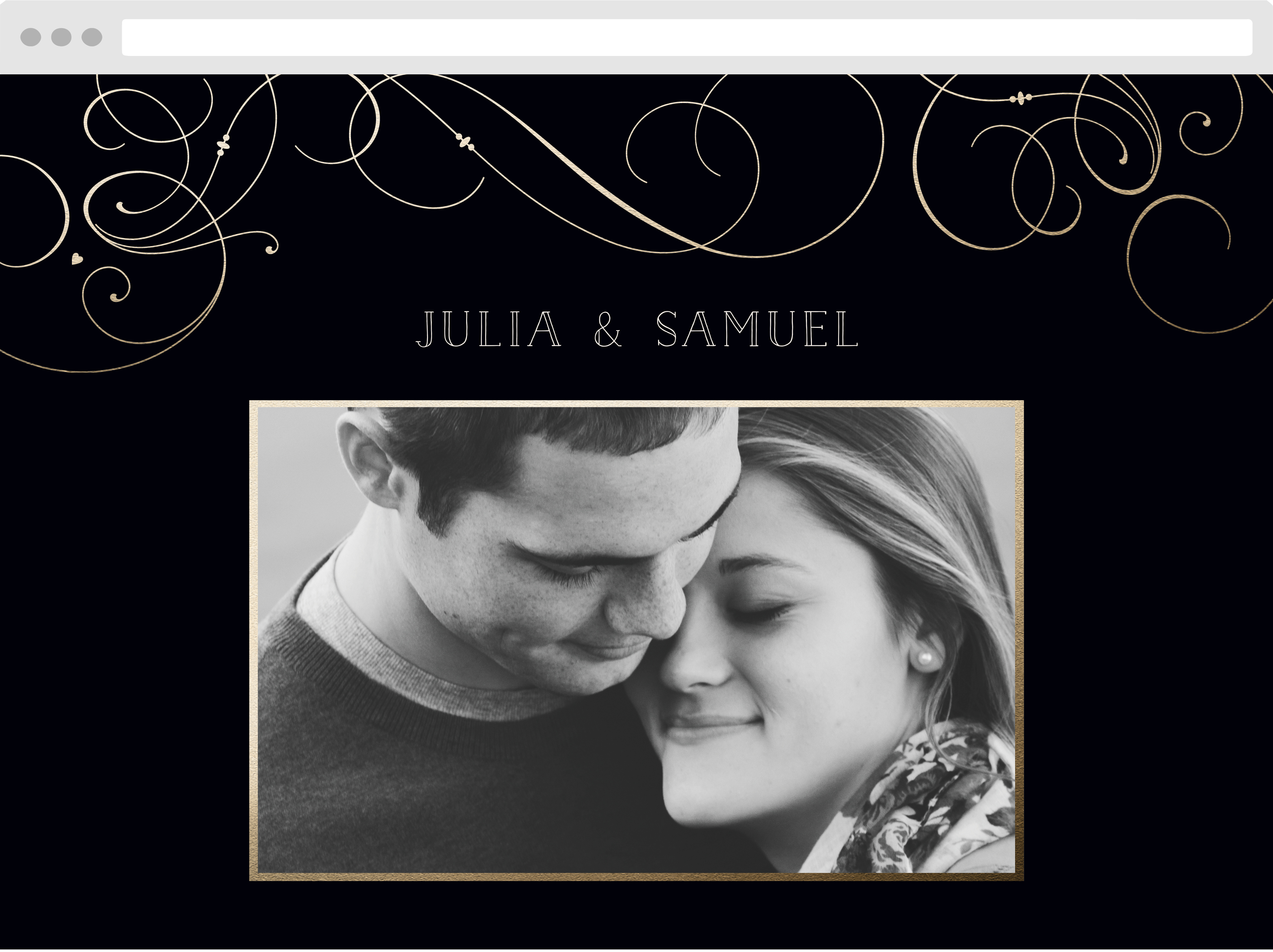 Shining Swirls Wedding Website