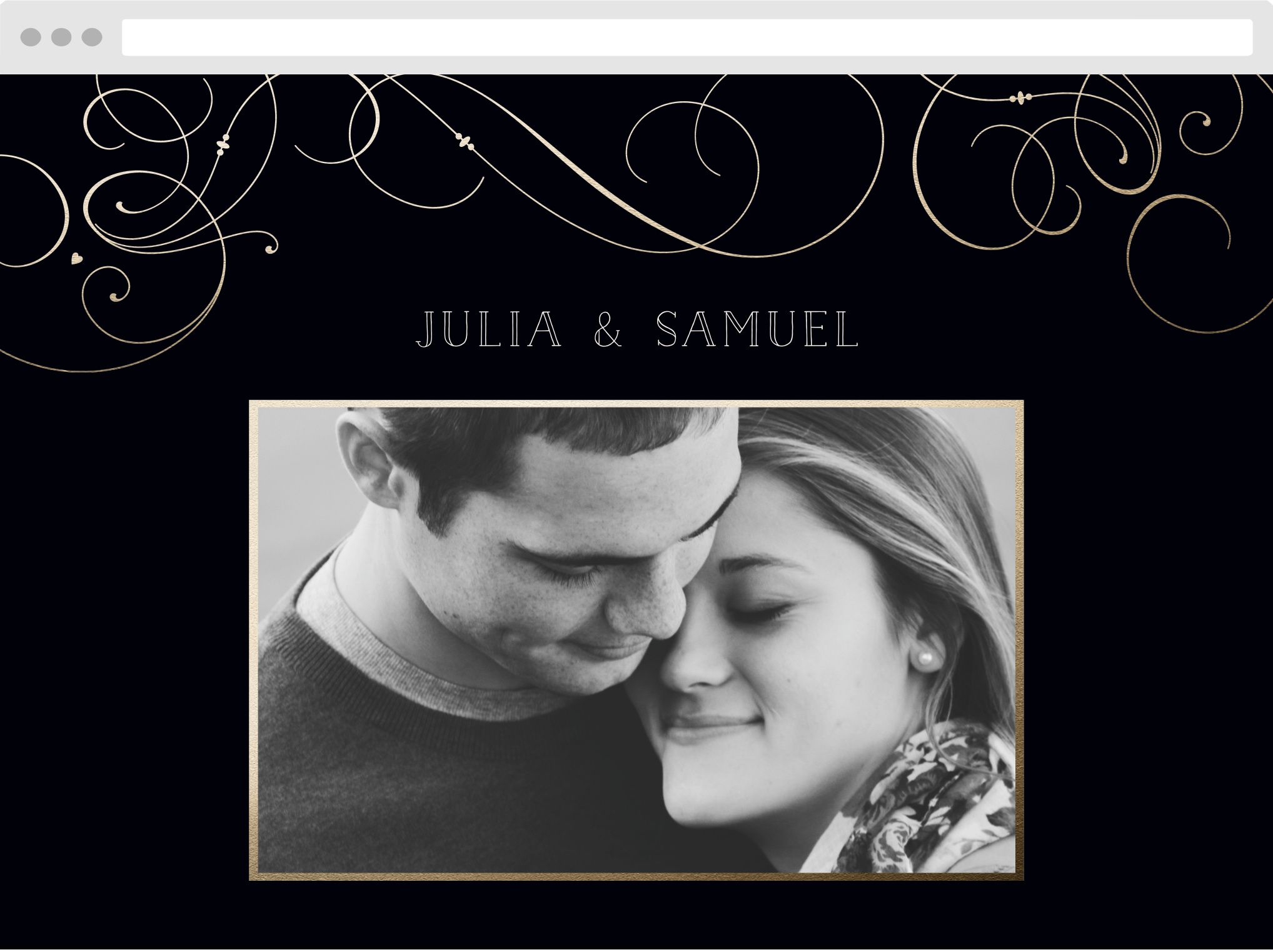 Shining Swirls Wedding Website