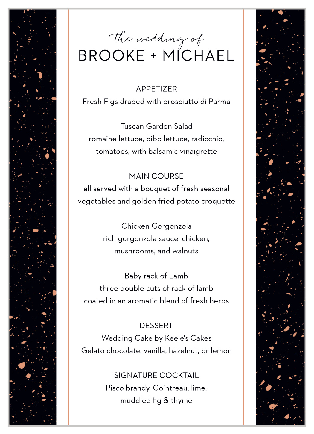 Painted Book Wedding Menus