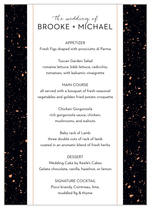 Painted Book Wedding Menus