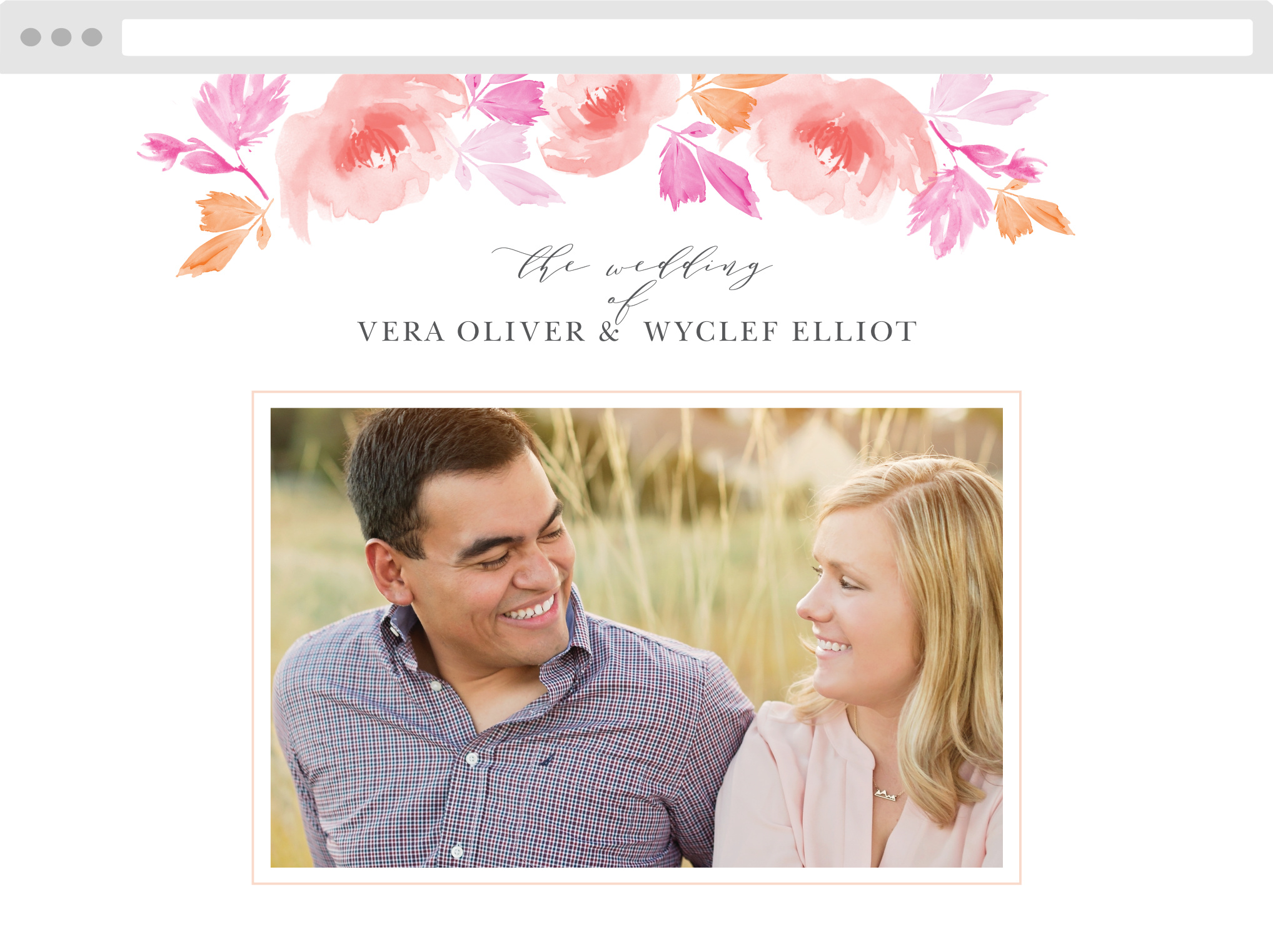 Water Rose Wedding Website