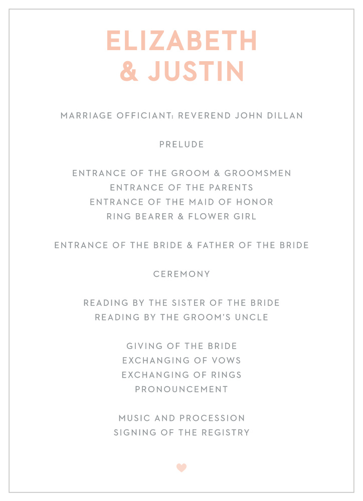 Wooden Love Wedding Programs