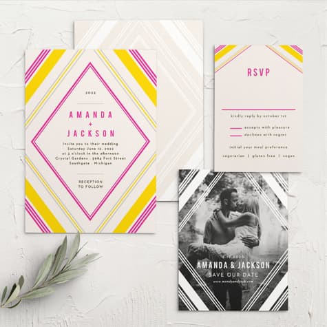 Diamond Reflections Wedding Invitations