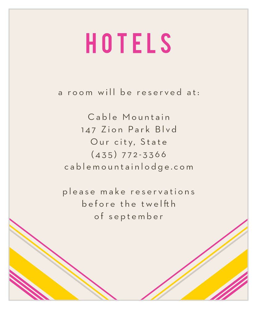 Diamond Reflections Accommodation Cards