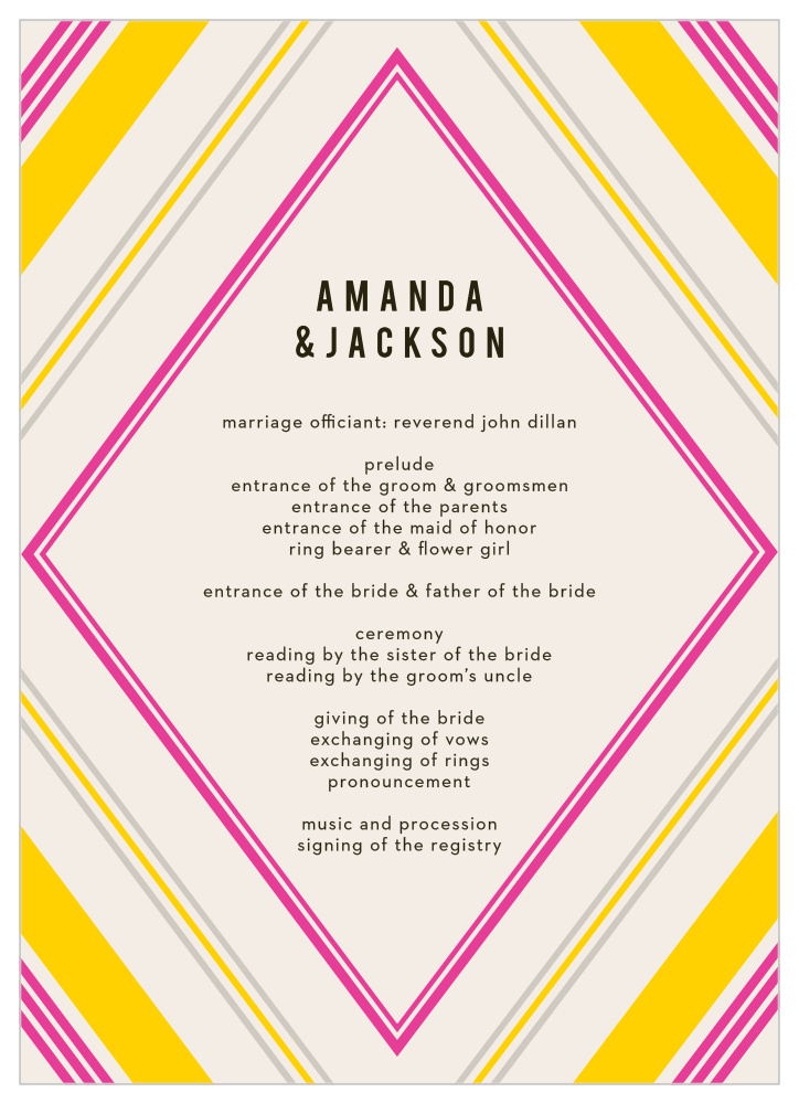 Diamond Reflections Wedding Programs