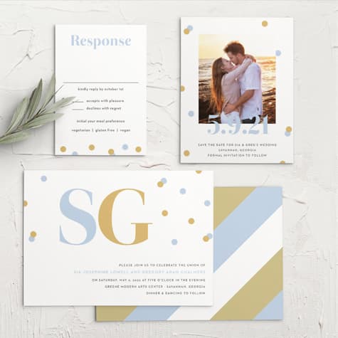 Confetti Overlap Wedding Invitations