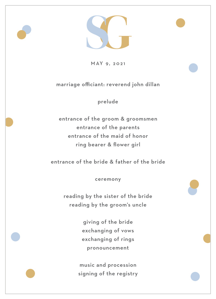 Confetti Overlap Wedding Programs