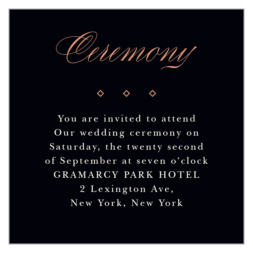 Diamond Debauchery Ceremony Cards