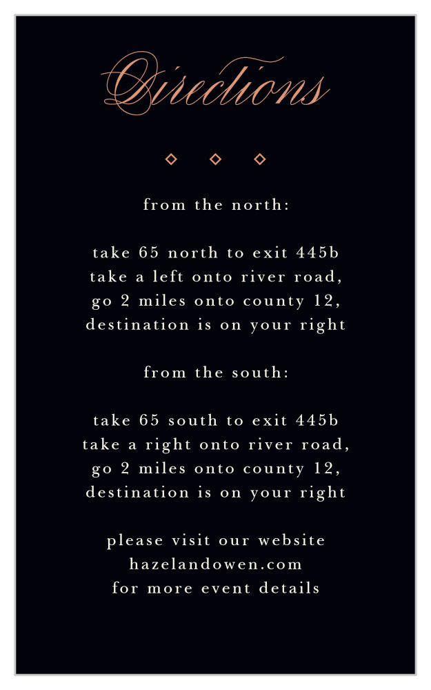 Diamond Debauchery Direction Cards
