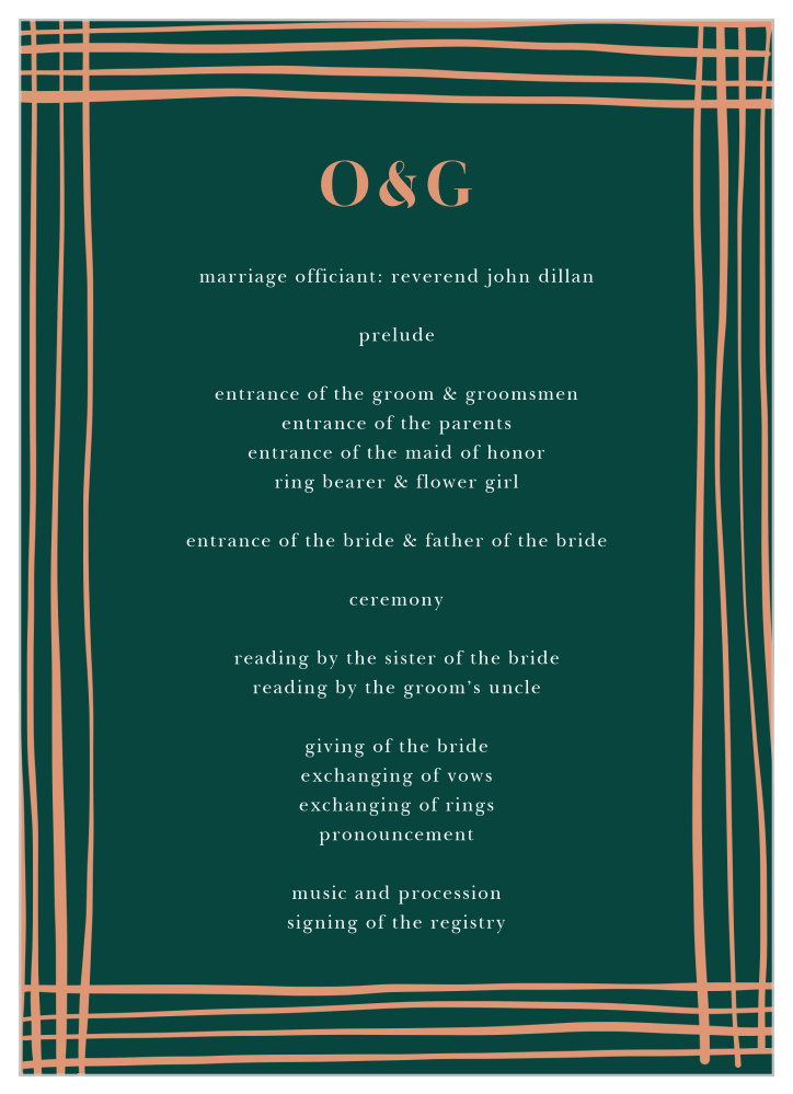 Doodle Border Wedding Programs
