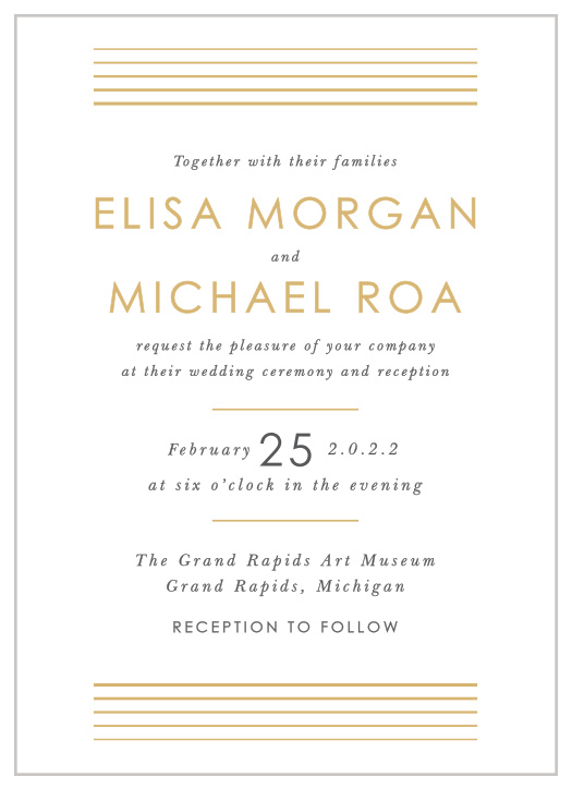For a beautiful invitation befitting the elegance of your wedding plans, look no further than our Rippled Quintet Wedding Invitations. 