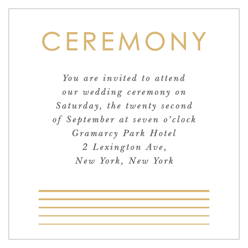 Rippled Quintet Ceremony Cards
