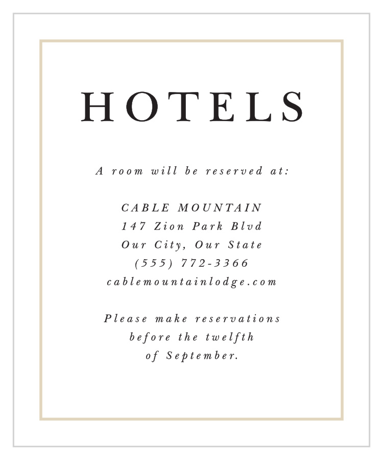Forever Photo Accommodation Cards