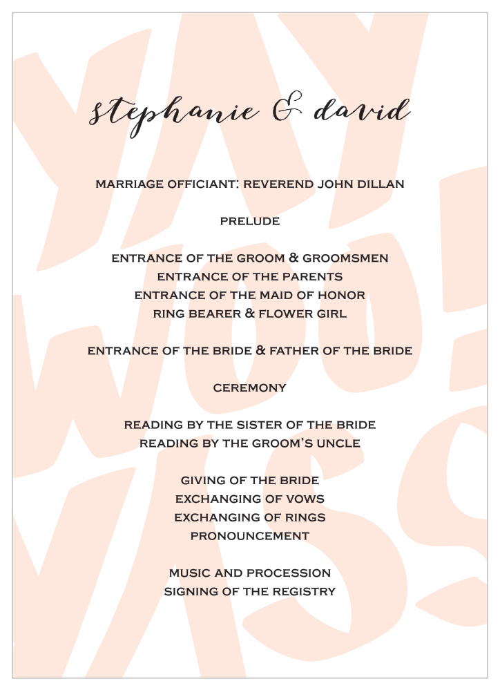 Giddy Graffiti Wedding Programs
