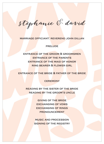 Giddy Graffiti Wedding Programs