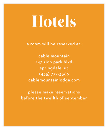 It's On Accommodation Cards
