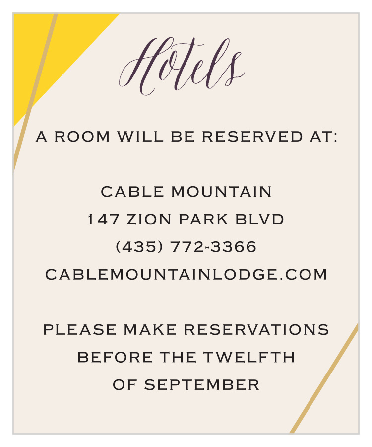 Brilliant Gem Accommodation Cards