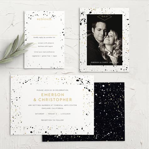 Modern Splatters Wedding Invitations