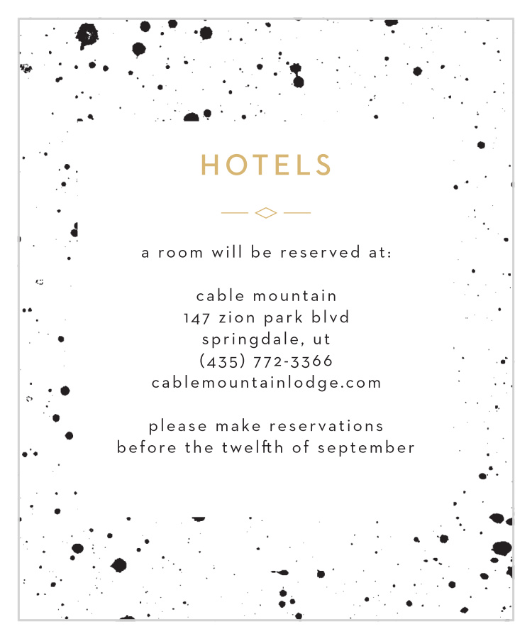 Modern Splatters Accommodation Cards