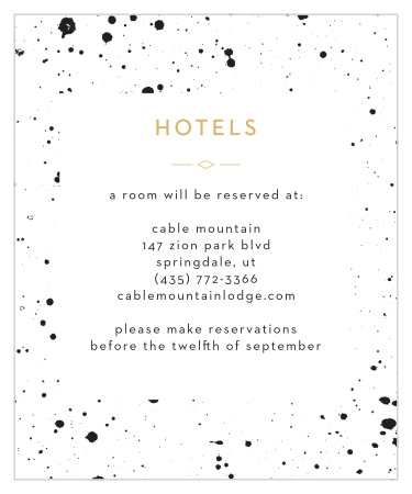 Modern Splatters Accommodation Cards