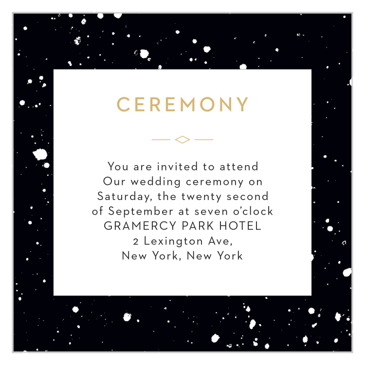 Modern Splatters Ceremony Cards