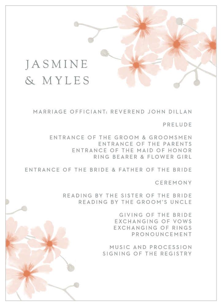 Delicate Blooms Wedding Programs